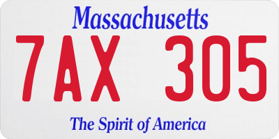 MA license plate 7AX305
