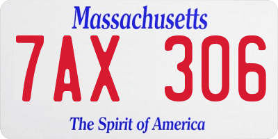 MA license plate 7AX306