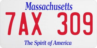 MA license plate 7AX309