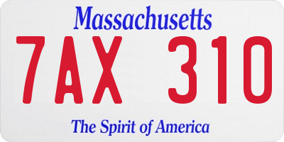 MA license plate 7AX310