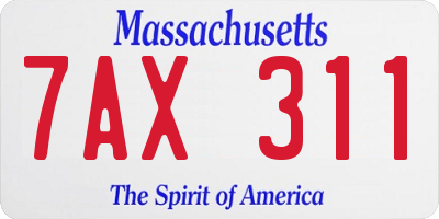 MA license plate 7AX311
