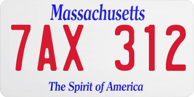 MA license plate 7AX312