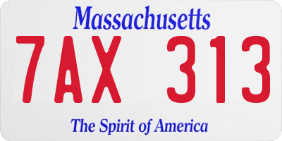 MA license plate 7AX313