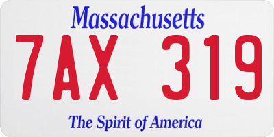 MA license plate 7AX319