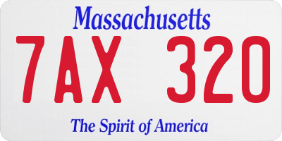 MA license plate 7AX320
