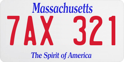MA license plate 7AX321