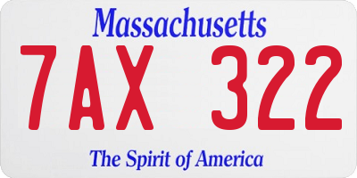 MA license plate 7AX322