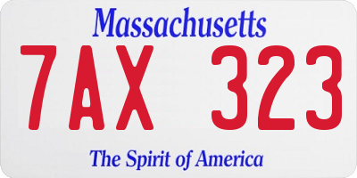 MA license plate 7AX323