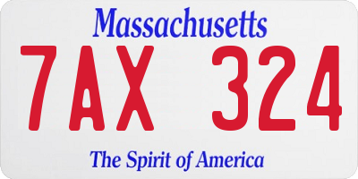 MA license plate 7AX324