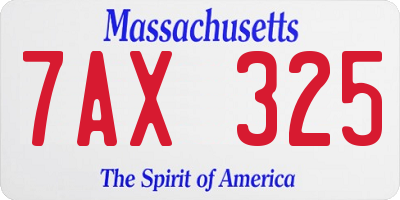 MA license plate 7AX325