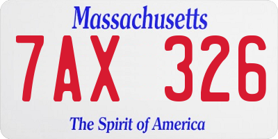 MA license plate 7AX326