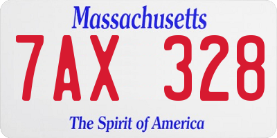 MA license plate 7AX328