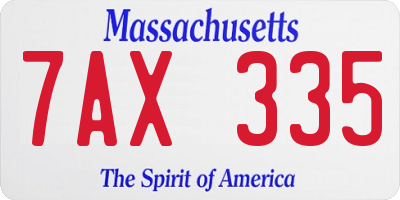 MA license plate 7AX335