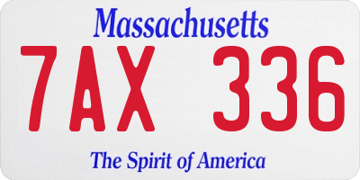 MA license plate 7AX336