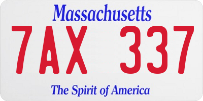 MA license plate 7AX337