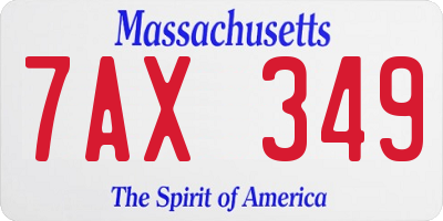 MA license plate 7AX349