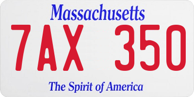 MA license plate 7AX350