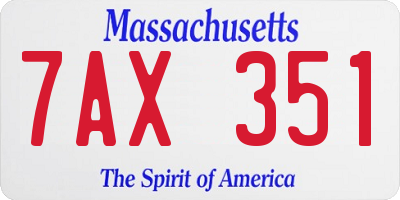 MA license plate 7AX351