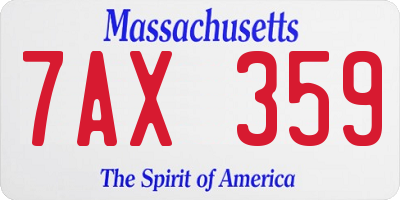 MA license plate 7AX359