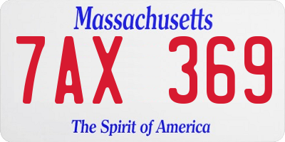 MA license plate 7AX369