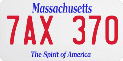 MA license plate 7AX370