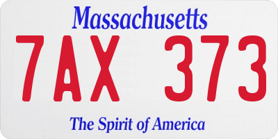 MA license plate 7AX373