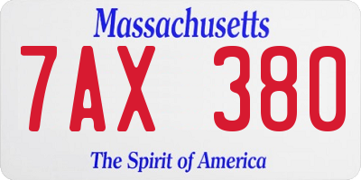 MA license plate 7AX380