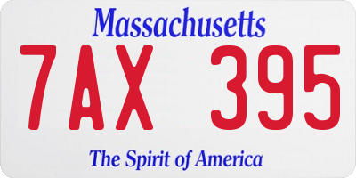 MA license plate 7AX395