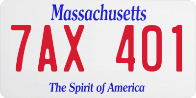 MA license plate 7AX401