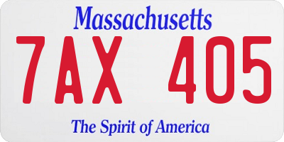 MA license plate 7AX405