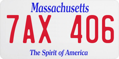 MA license plate 7AX406
