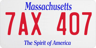 MA license plate 7AX407