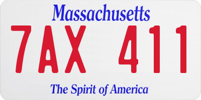 MA license plate 7AX411