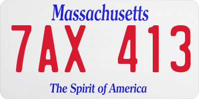 MA license plate 7AX413