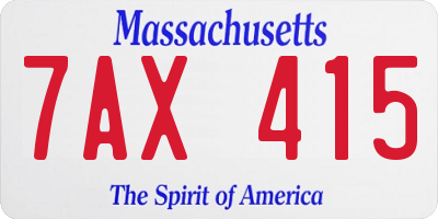 MA license plate 7AX415