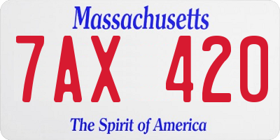 MA license plate 7AX420