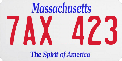 MA license plate 7AX423