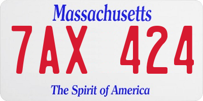 MA license plate 7AX424