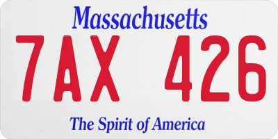 MA license plate 7AX426