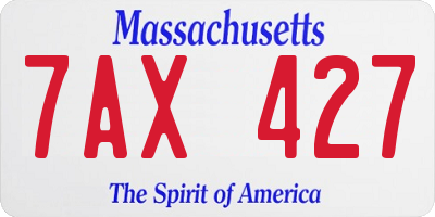 MA license plate 7AX427