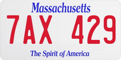 MA license plate 7AX429