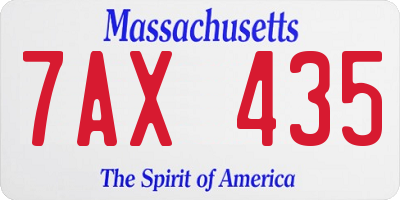 MA license plate 7AX435