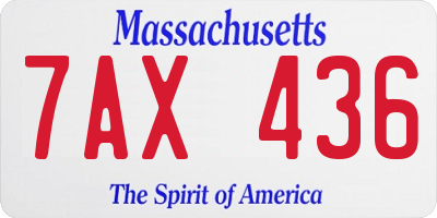 MA license plate 7AX436