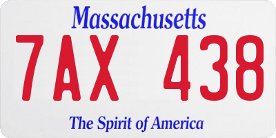 MA license plate 7AX438