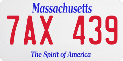 MA license plate 7AX439