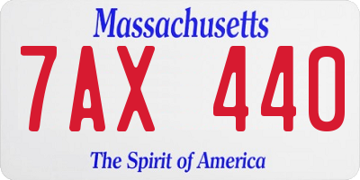 MA license plate 7AX440