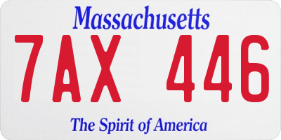 MA license plate 7AX446