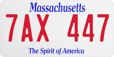 MA license plate 7AX447