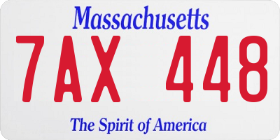 MA license plate 7AX448