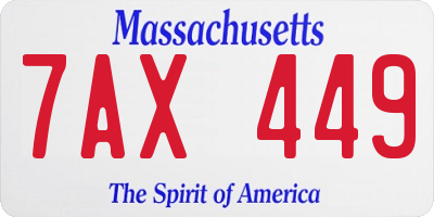 MA license plate 7AX449